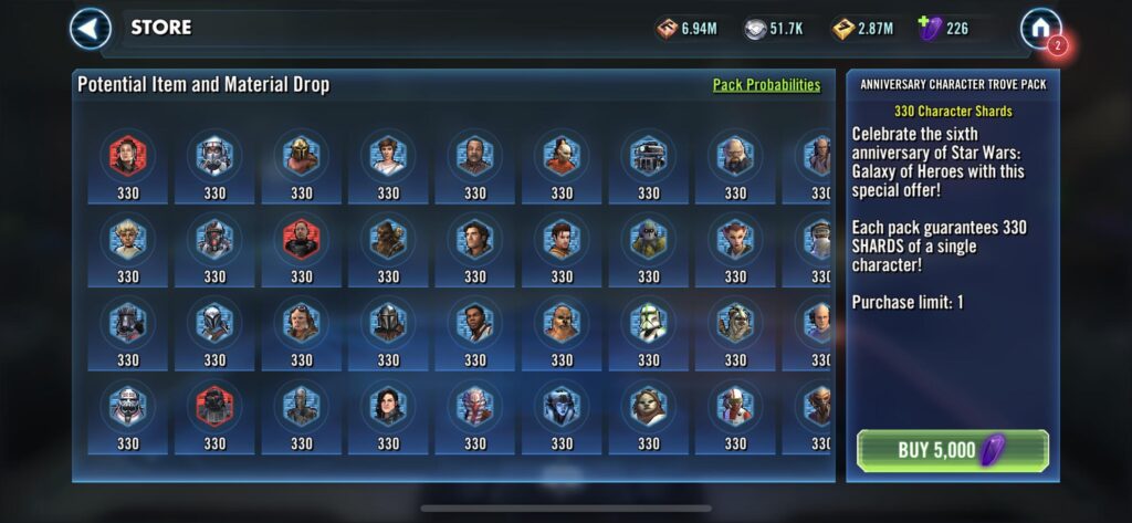 Character Shard Packs